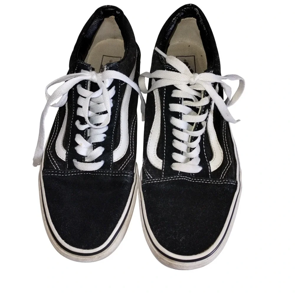 Vans Old Skool Black White Suede Canvas Low Top Skate Shoes Mens 9 Womens‎ 10.5